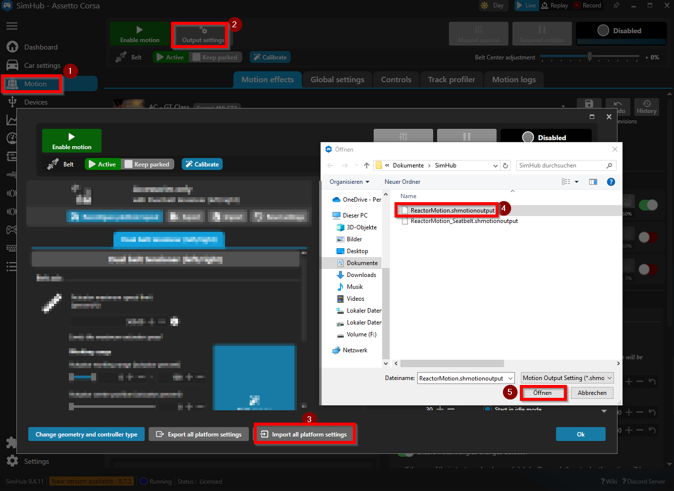 Simhub Setup – Reactor – Full Motion Upgrade for your Simulator